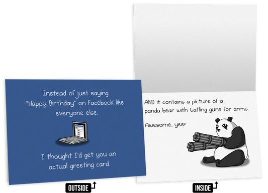 Facebook Panda - NSFW Birthday Greeting Card