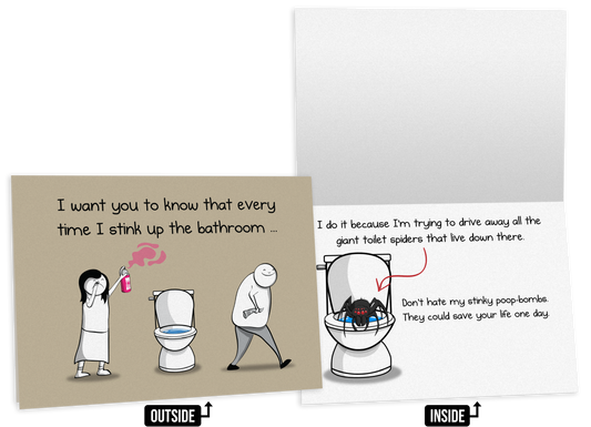 NSFW Toilet Spider - Love & Friendship Greeting Card