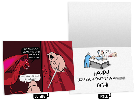 Escaped - NSFW Birthday Greeting Card